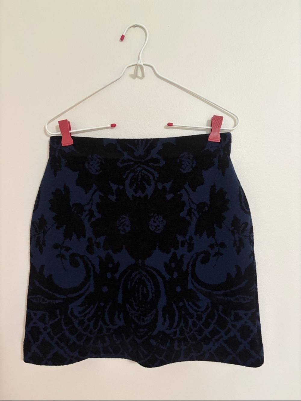 Sonia Rykiel Navy and Black Jacquard Mini Skirt